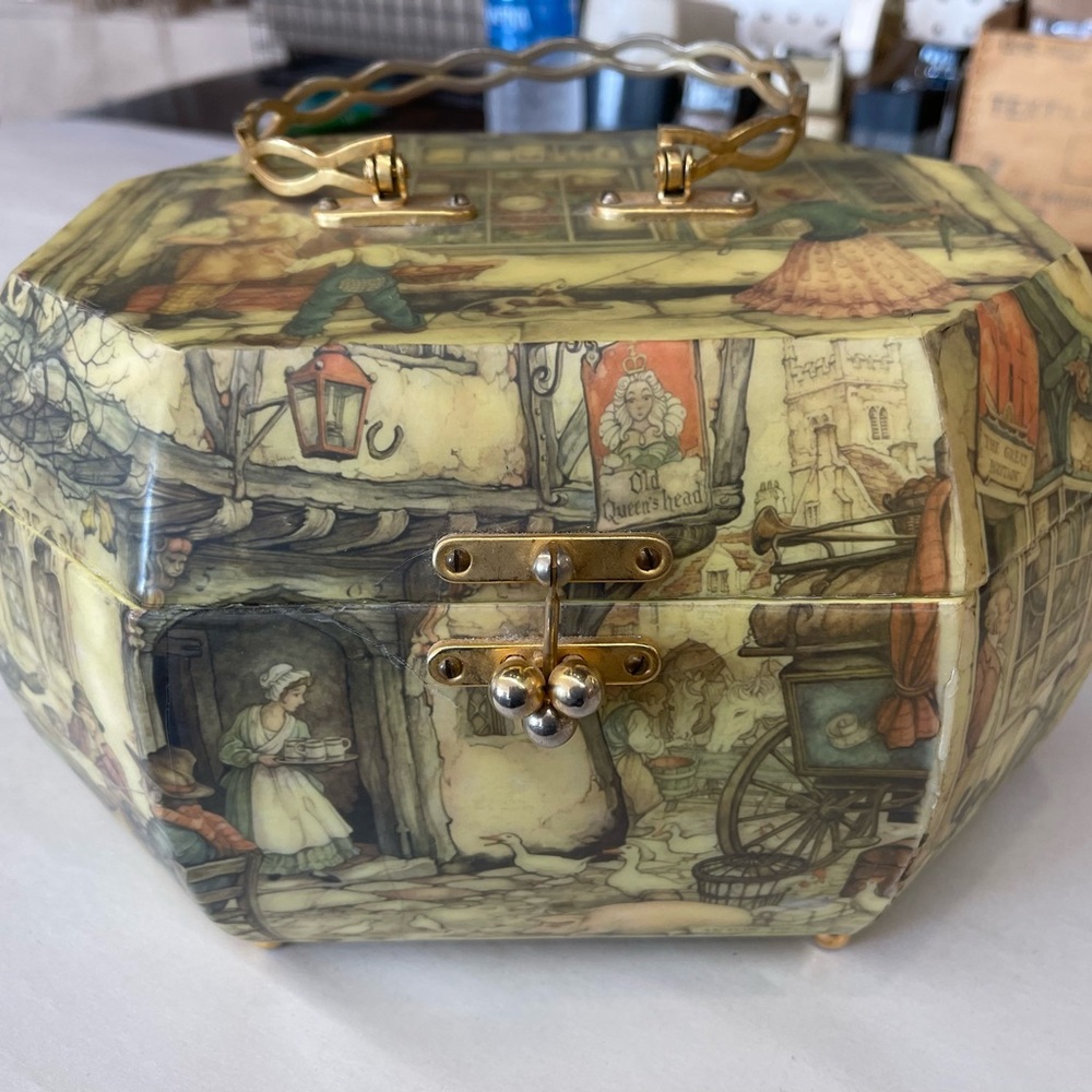 Vintage Anton Peck Wooden Box Purse